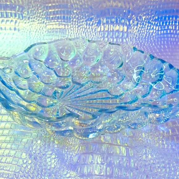 Blue Grape Glass Trinket Dish Anchor Hocking - Picture 3 of 5